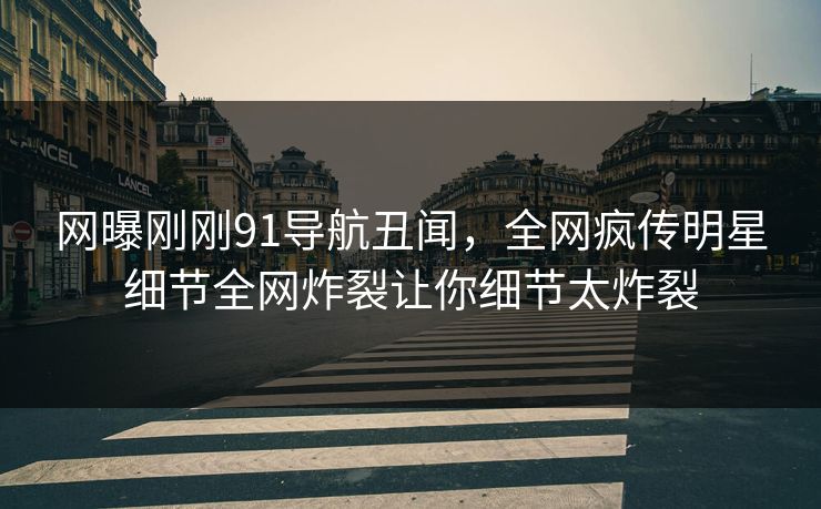 网曝刚刚91导航丑闻，全网疯传明星细节全网炸裂让你细节太炸裂