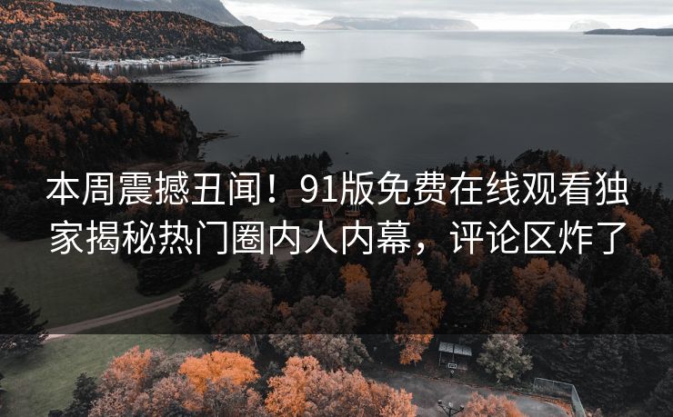 本周震撼丑闻！91版免费在线观看独家揭秘热门圈内人内幕，评论区炸了