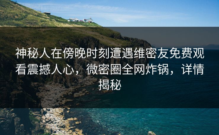 神秘人在傍晚时刻遭遇维密友免费观看震撼人心,微密圈全网炸锅,详情揭秘 神秘人在傍晚时刻遭遇维密友免费观看震撼人心,微密圈全网炸锅,详情揭秘