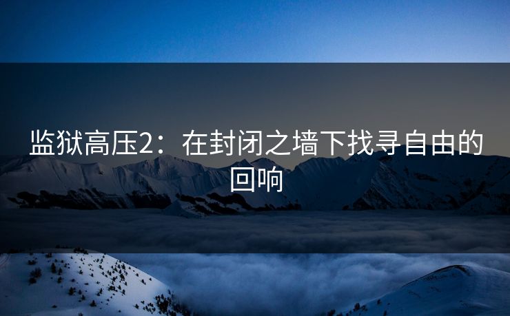 监狱高压2：在封闭之墙下找寻自由的回响