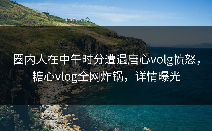 圈内人在中午时分遭遇唐心volg愤怒，糖心vlog全网炸锅，详情曝光